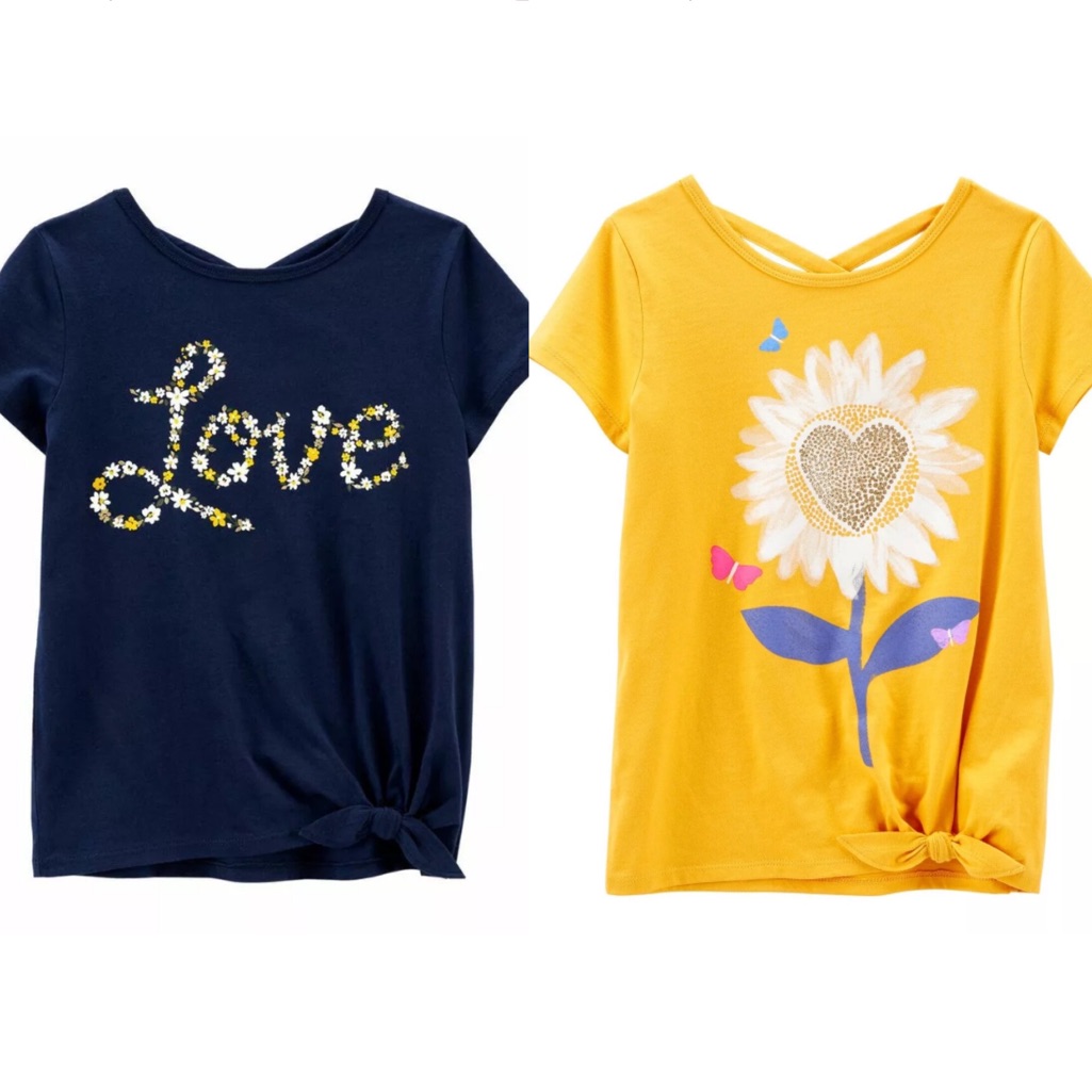 Set Of 2 Size 5 Girls Carter’s Short Sleeve Tops Nwt